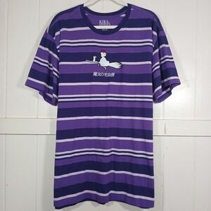 Kiki's Delivery Service T-Shirt Mens 2X Purple Striped Anime Ghibli Our Universe